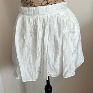 White Cotton Skirt w/ Pockets | Size M